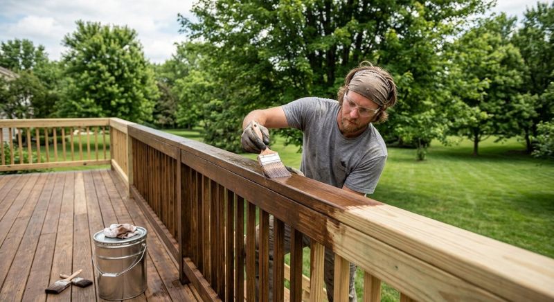 Deck Rail Staining Service
