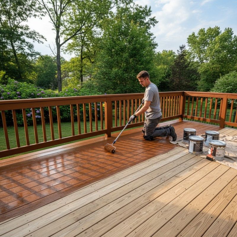 Local Deck Rail Staining pros at work